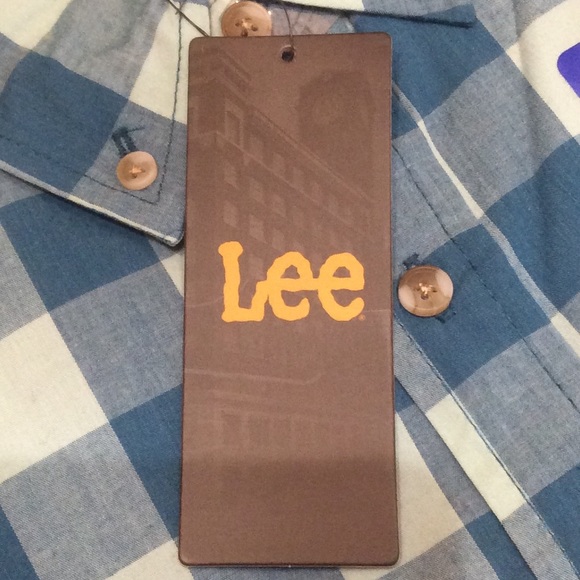 Men’s Lee Regular Fit Button Down Shirt Blue L NWT - Picture 4 of 5